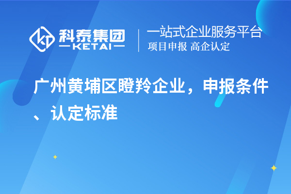 廣州黃埔區瞪羚企業，申報條件、認定標準