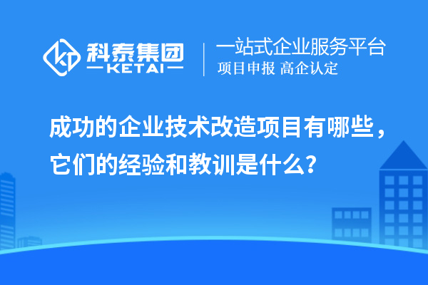 成功的企業(yè)<a href=http://www.698912.com/fuwu/jishugaizao.html target=_blank class=infotextkey>技術(shù)改造</a>項(xiàng)目有哪些，它們的經(jīng)驗(yàn)和教訓(xùn)是什么？